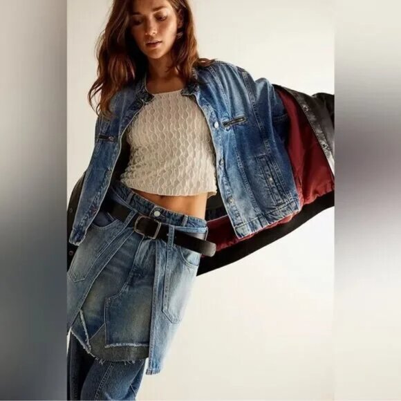 Free People Dresses & Skirts - Free People We The Free Bare With Me Denim Mini Skirt NWT Size 24